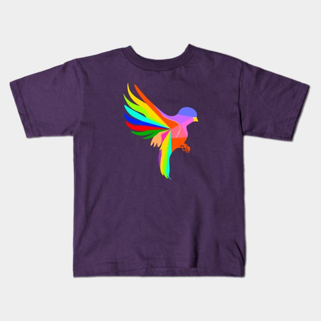 Colorful bird Kids T-Shirt by MariRiUA